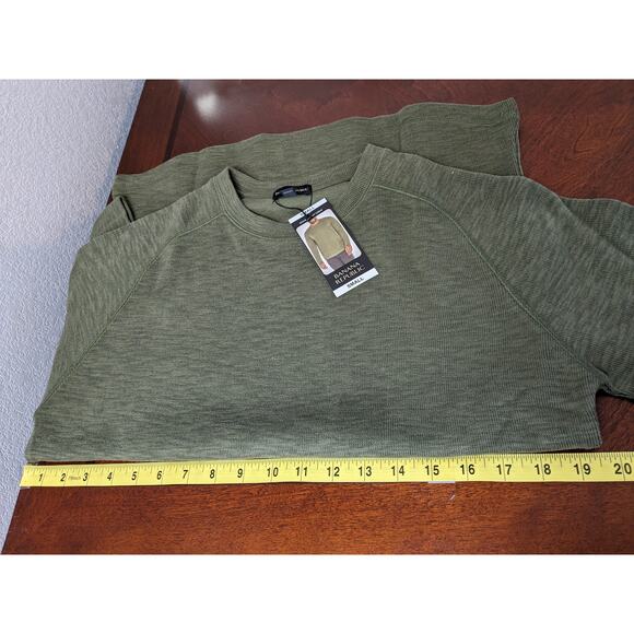 Banana Republic Double Knit Shirt S‎ Olive Green Crewneck Long Sleeves Layering - Picture 8 of 11